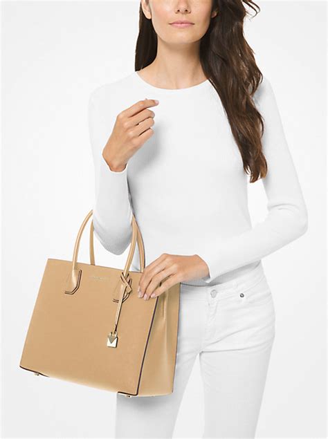 michael michael kors mercer large color-block saffiano leather tote bag|Mercer Large Saffiano Leather Tote Bag .